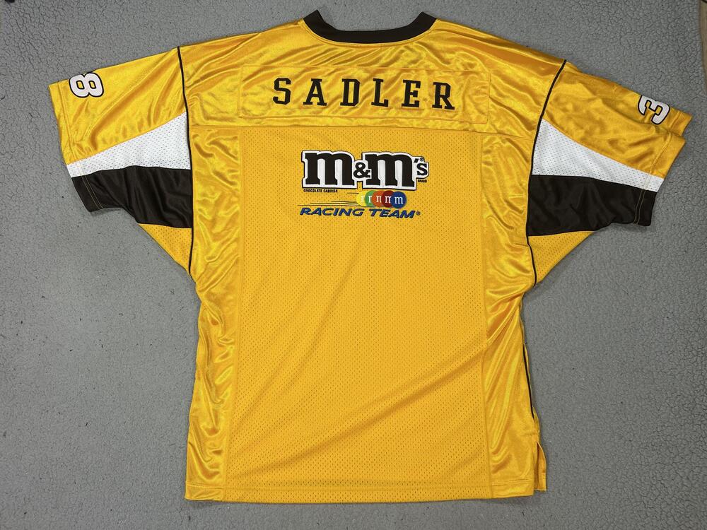 NASCAR M&M's Racing Team Shirt Mens Large Yellow Elliott Sadler 38 Chase